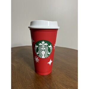 Starbucks 2022 Reusable Hot Cup 16oz Christmas Holiday Grande Red Cup 25 Years